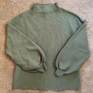 ModCloth Mock Neck, Puff Sleeve Sweater